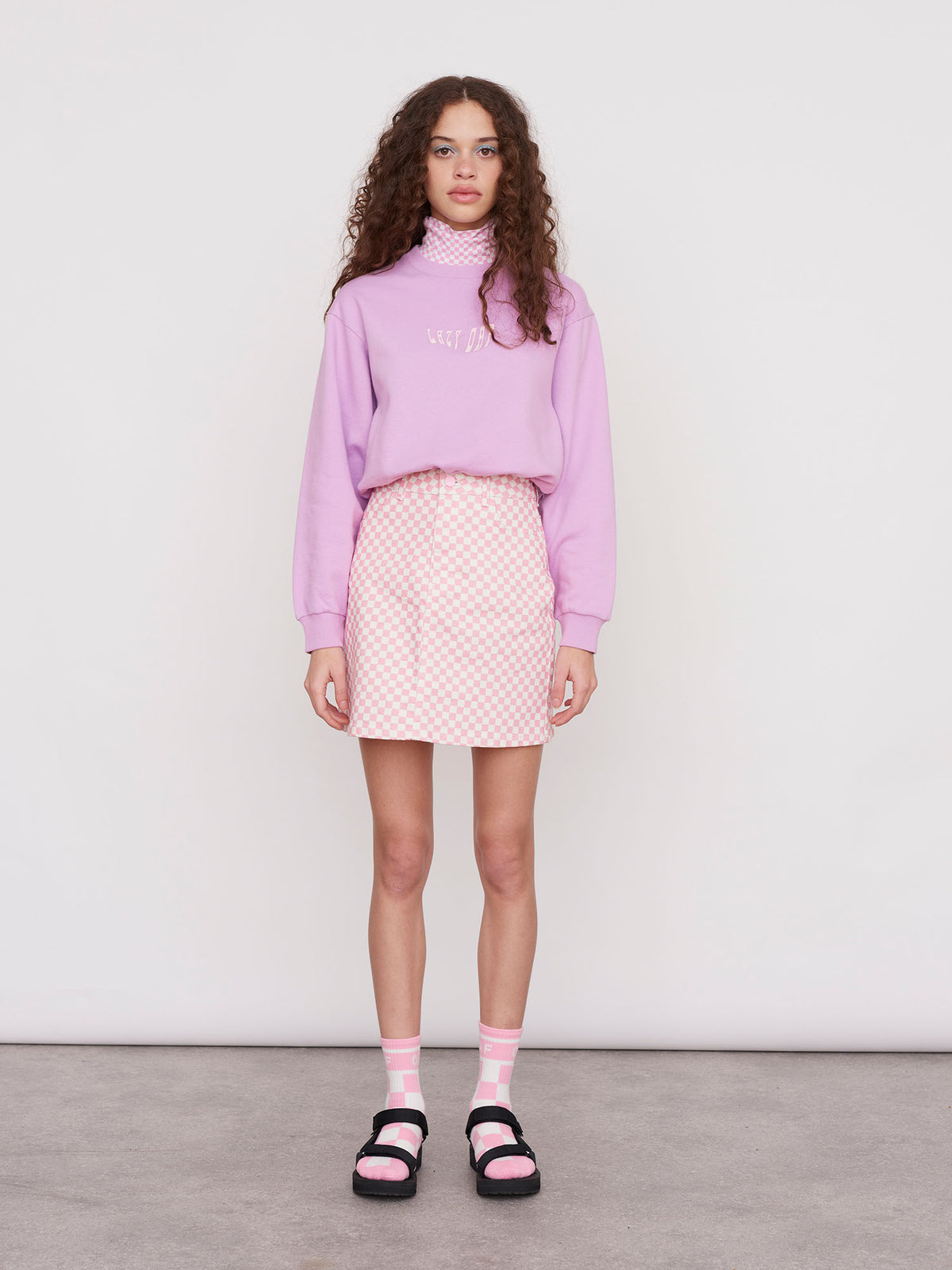 Lazy Oaf Checkers Mini Skirt