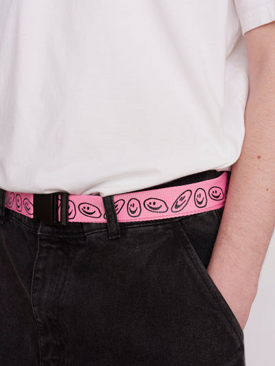 Lazy Oaf Squish Face Pink Belt