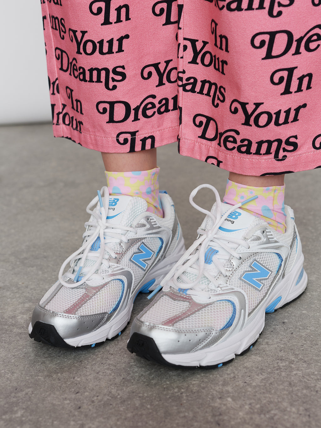 Pink & Yellow Flower Print Pop Socks