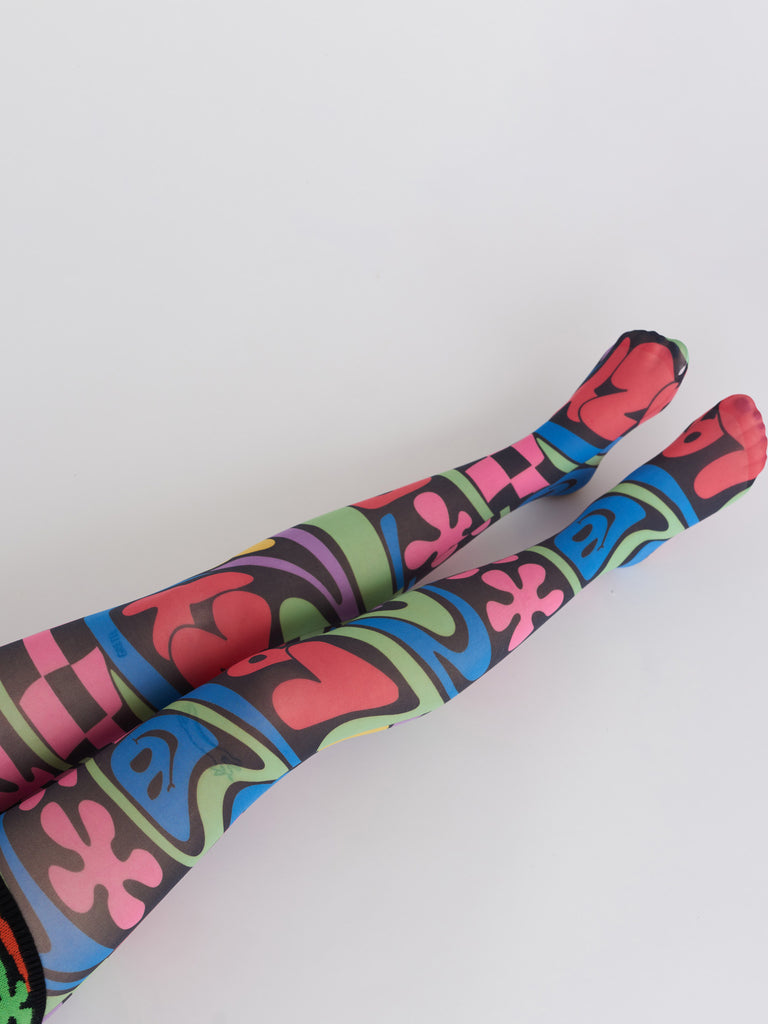 Collants Lazy Oaf Taille S – Motif Floral Multicolore – Neufs Avec étiquettes