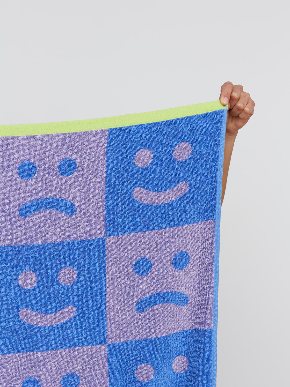Happy Sad Checkerboard Bath Towel