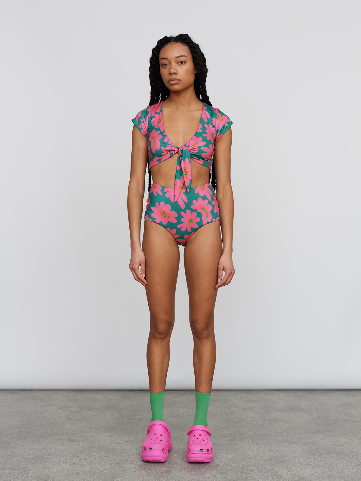 Warped Flower Face Bikini Bottoms