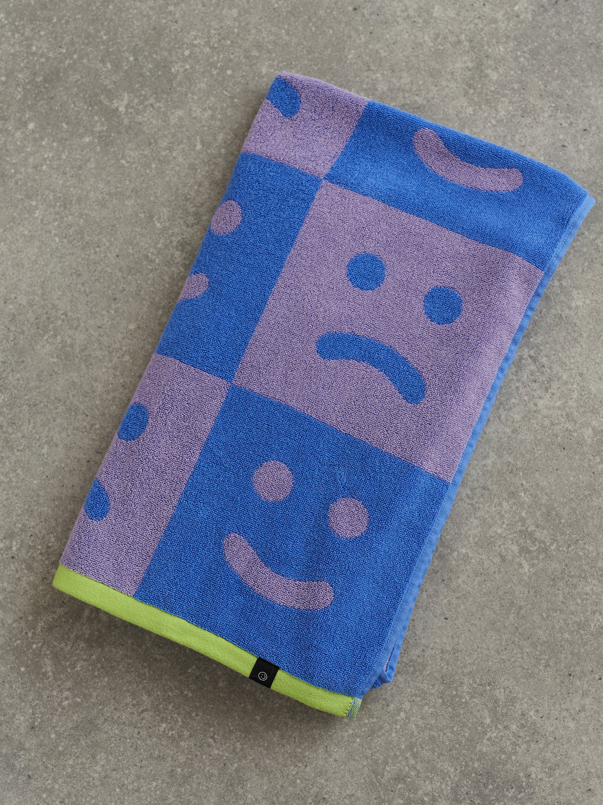 Happy Sad Checkerboard Bath Towel