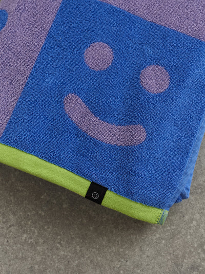 Happy Sad Checkerboard Bath Towel