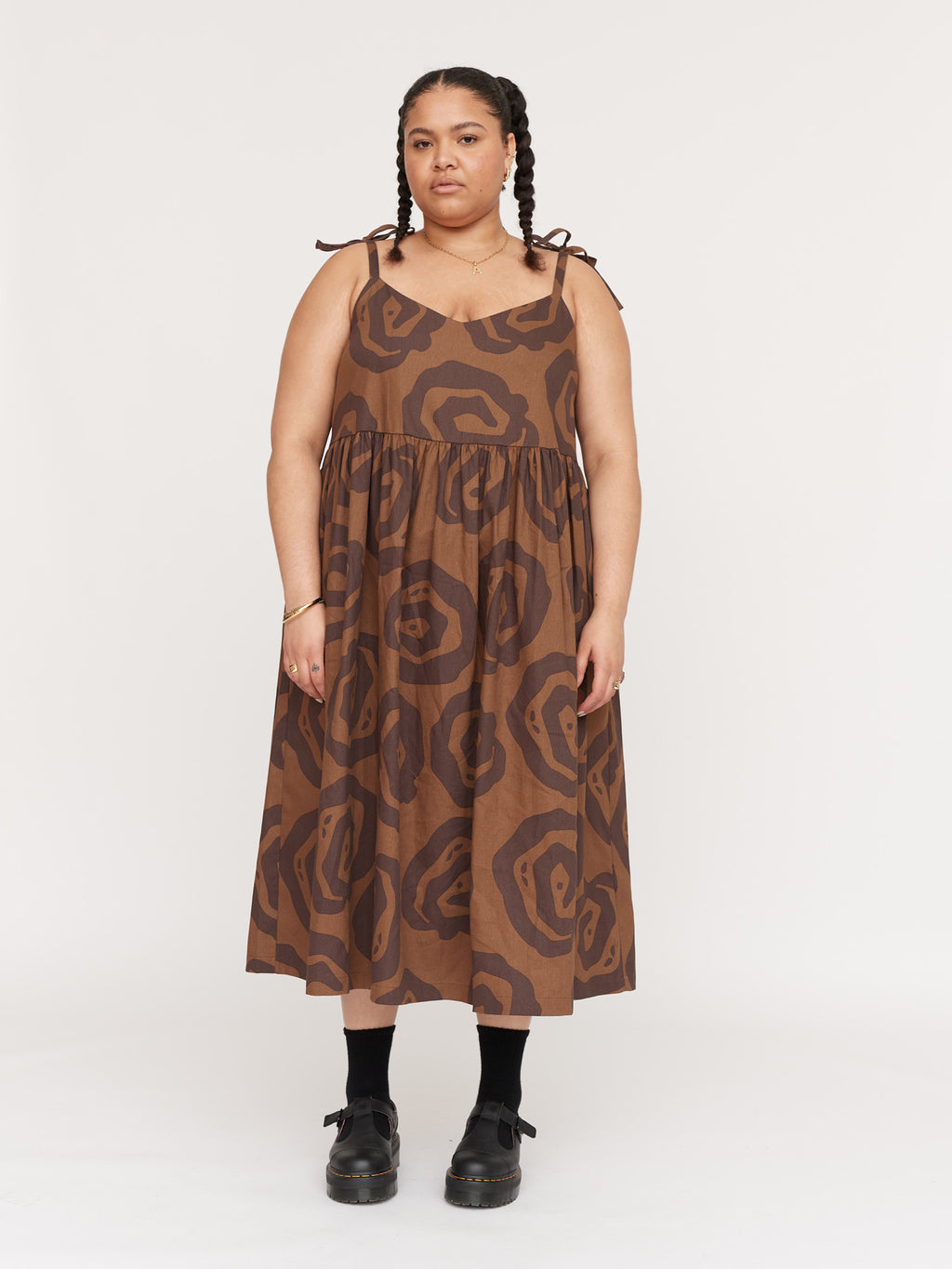 Spiralling Tie Shoulder Dress