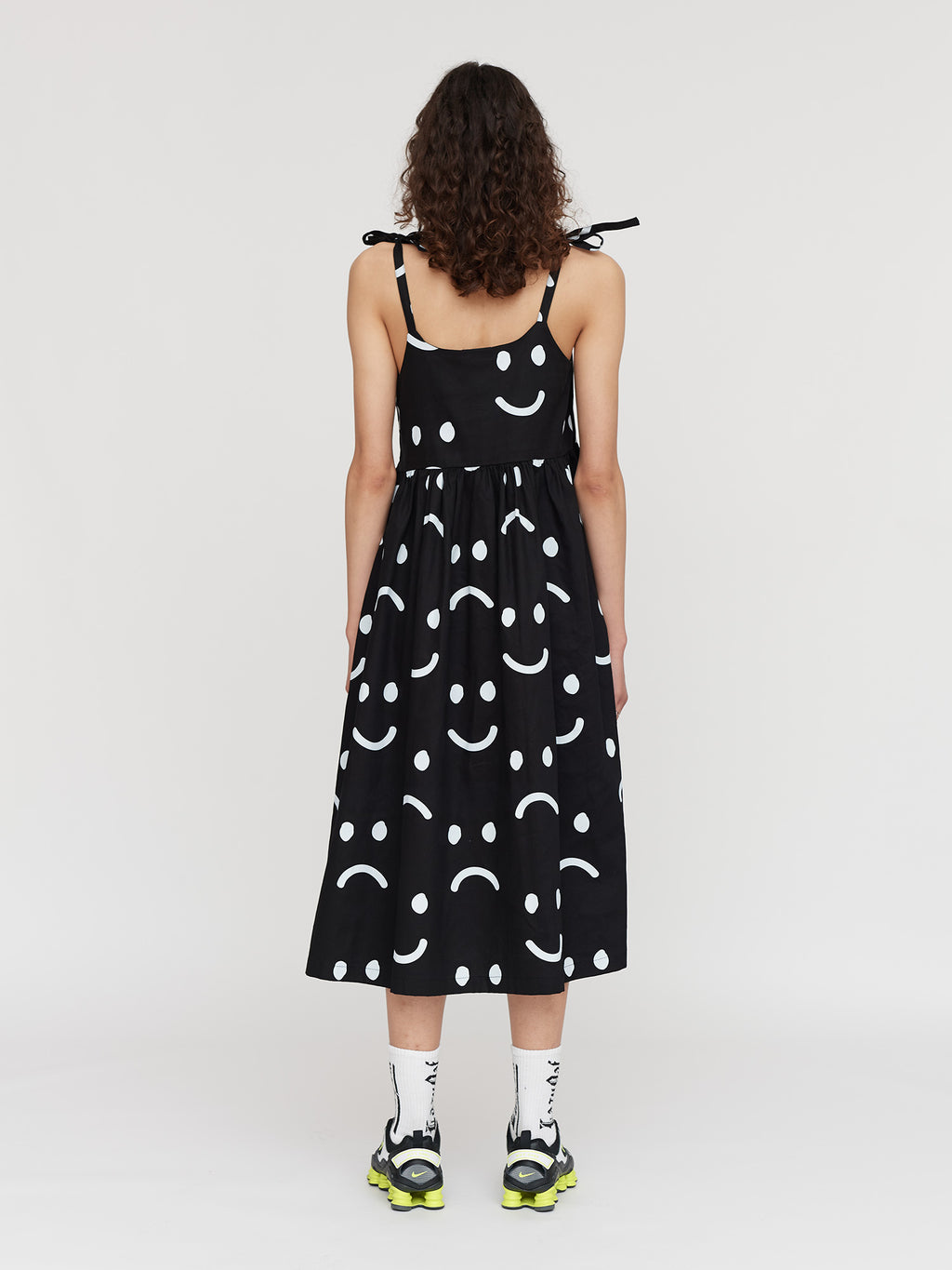 Happy Sad Black Tie Shoulder Dress - PRE-ORDER