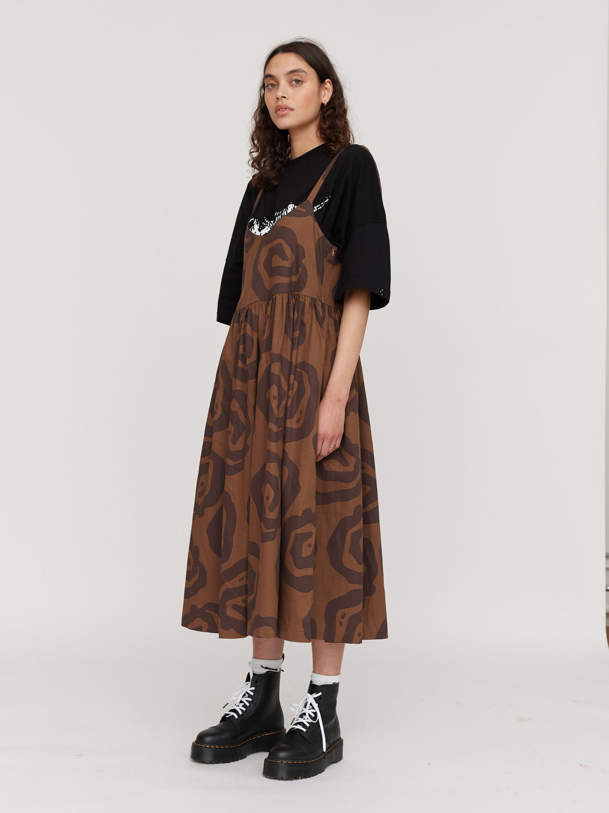 Spiralling Tie Shoulder Dress