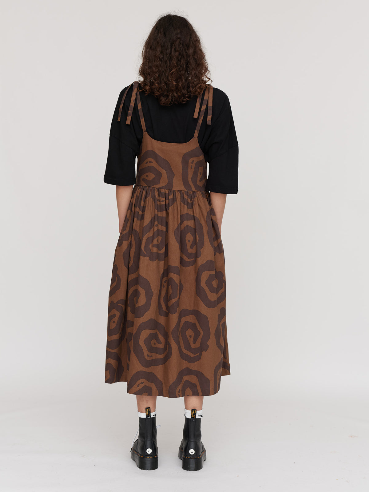 Spiralling Tie Shoulder Dress