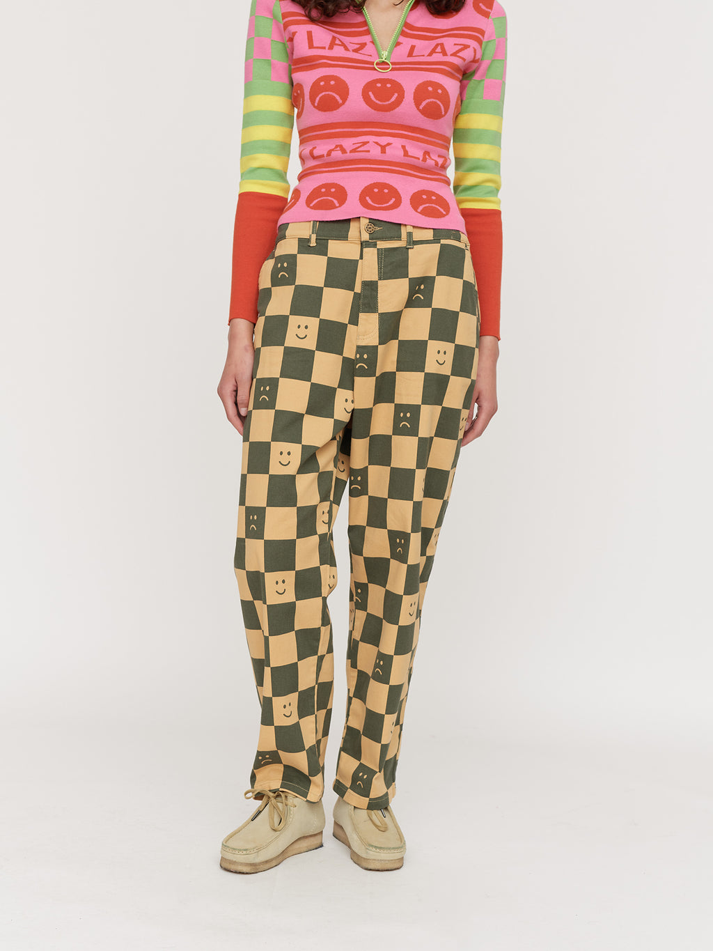 Mustard Checkerboard Tokyo Pants