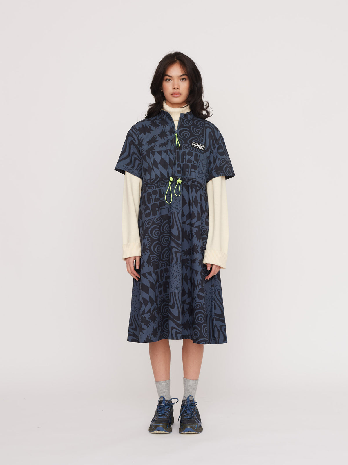 Wavy Lazy Print Dress