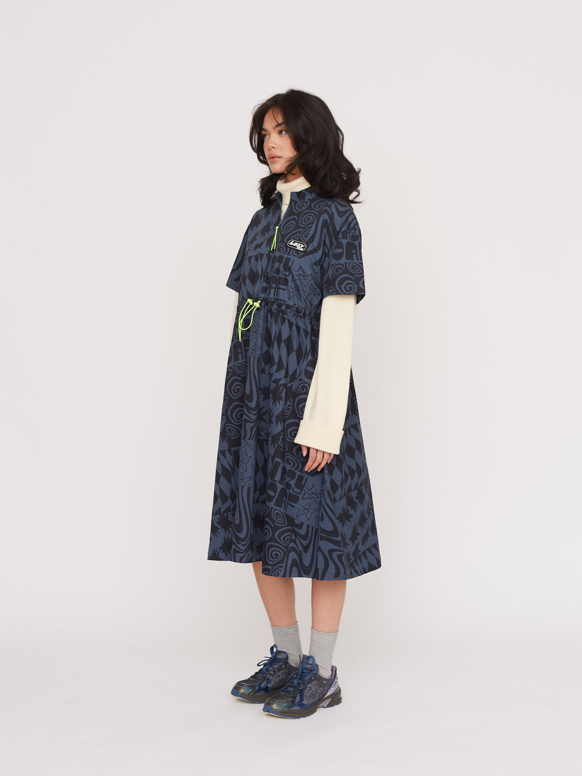 Wavy Lazy Print Dress