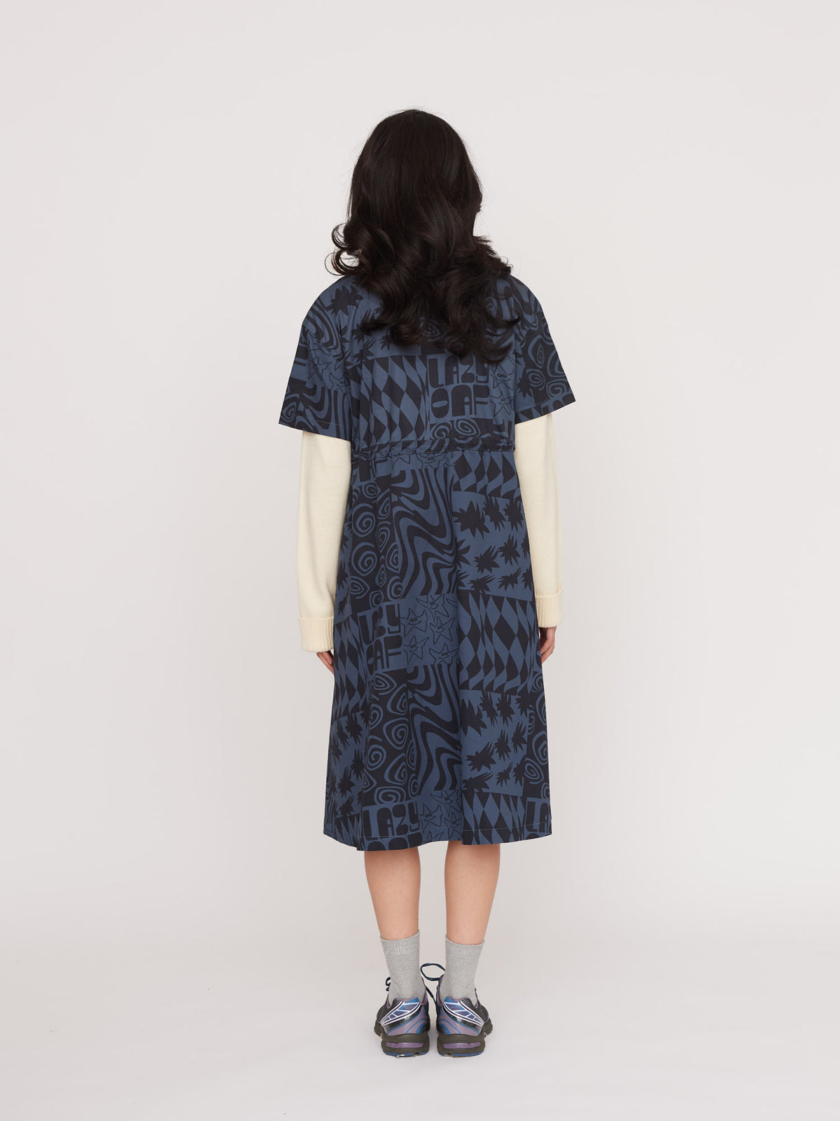 Wavy Lazy Print Dress