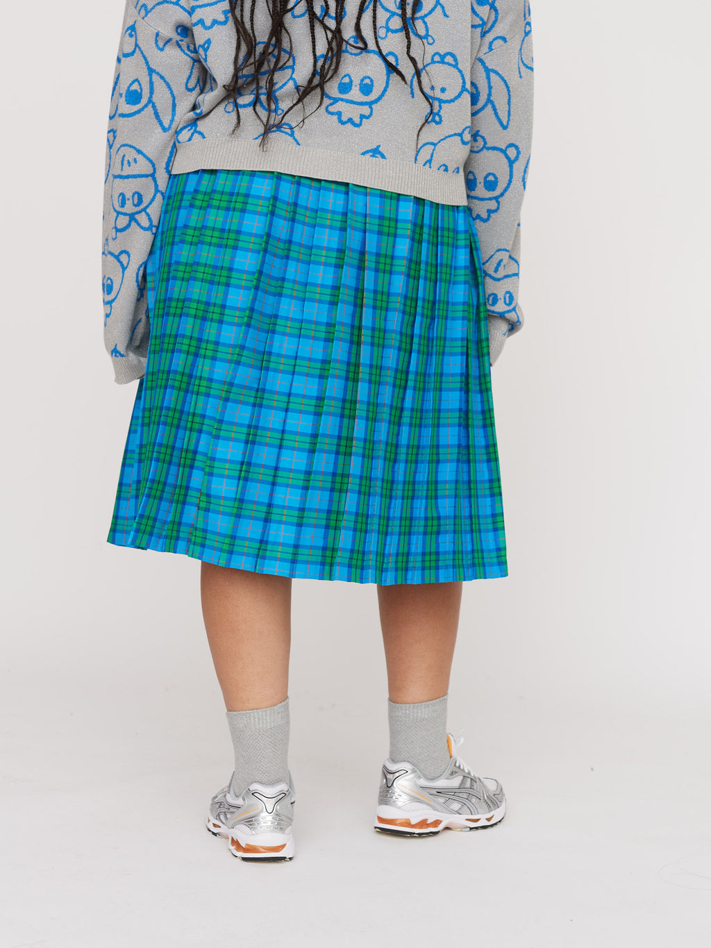 LO x Nhozagri Check Pleated Skirt