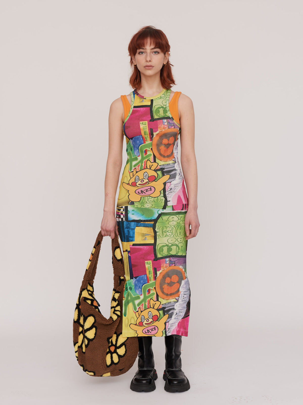 Lazy Collage Vest Dress