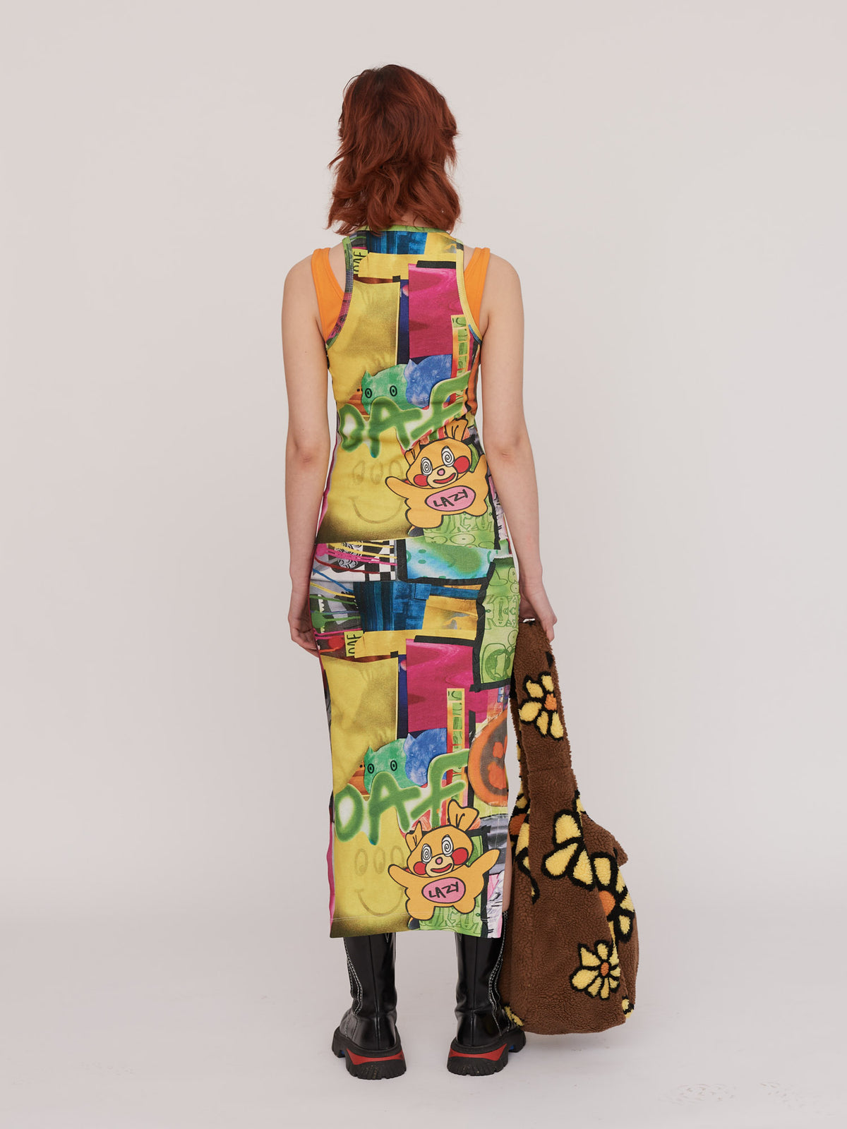 Lazy Collage Vest Dress