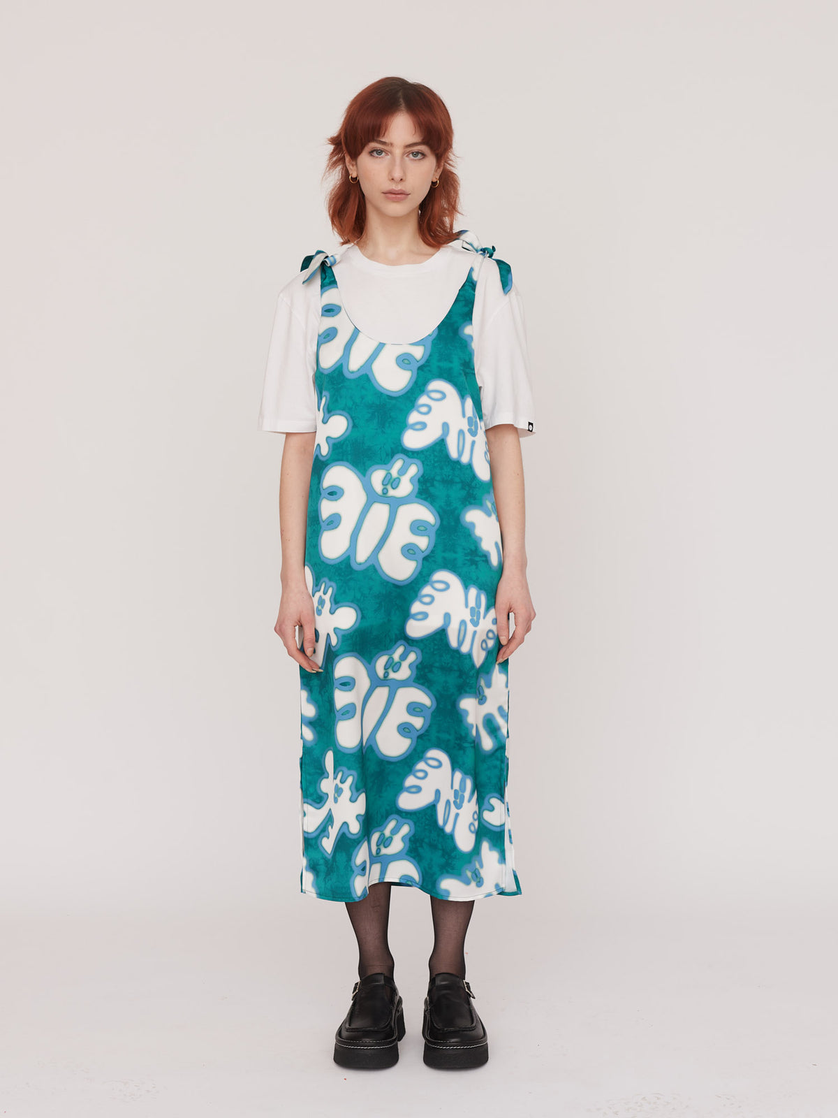 Acid Butterfly Tie Shoulder Dress