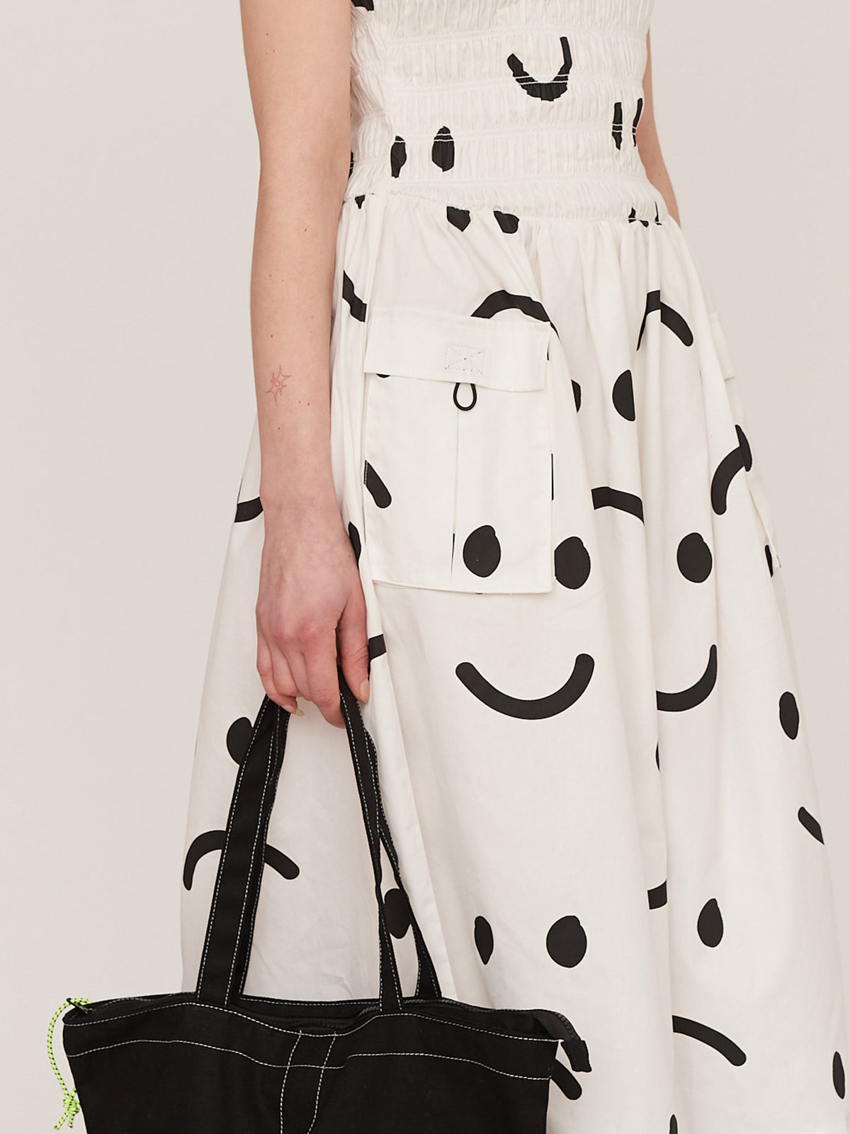 Happy Sad Shirred Dress