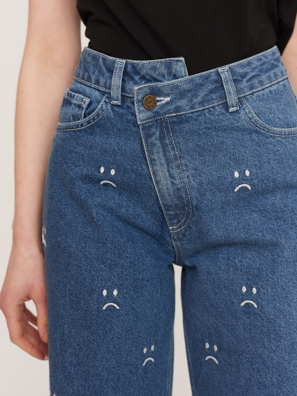 Happy Sad Asymmetric Jeans
