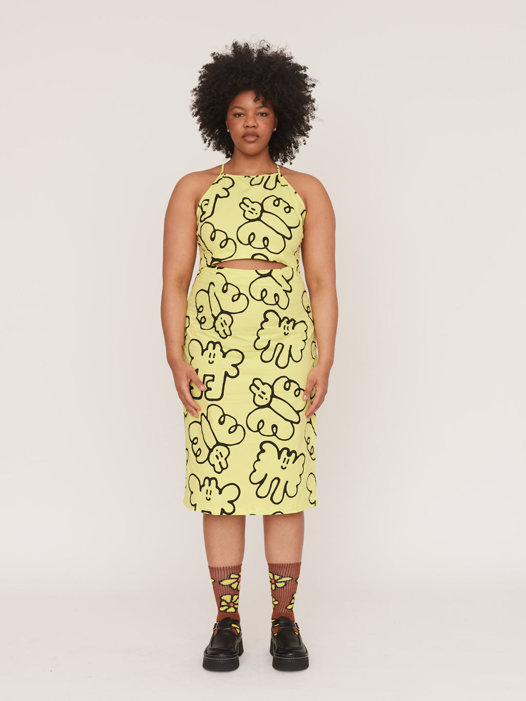 butterfly cut dress Light Green Butterfly Cut-Out Midi Dress FARM Rio