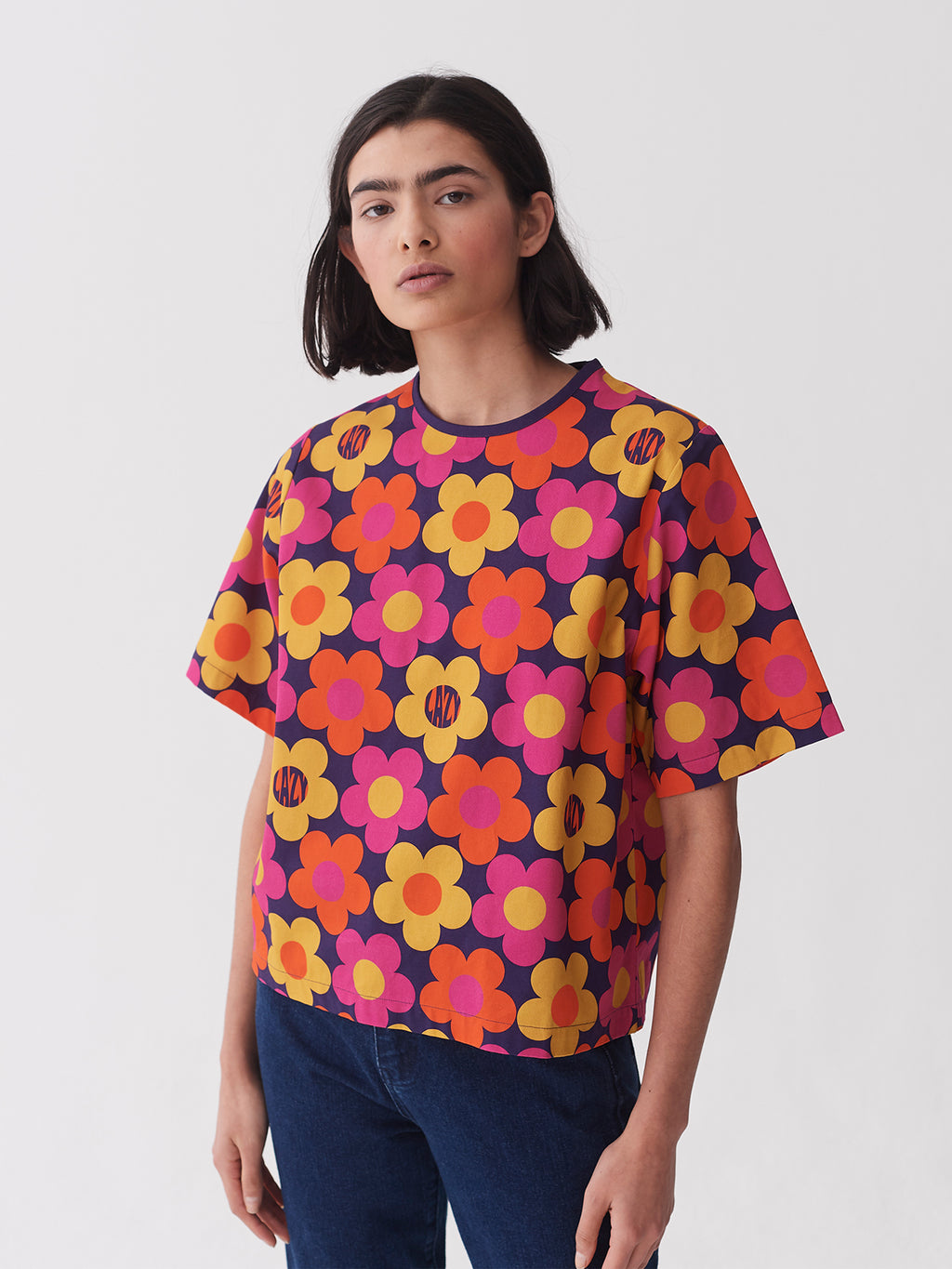 Lazy Oaf 70's Floral Print T-Shirt
