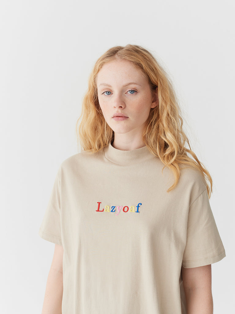 Lazy Oaf Sans Serif T-Shirt - Beige