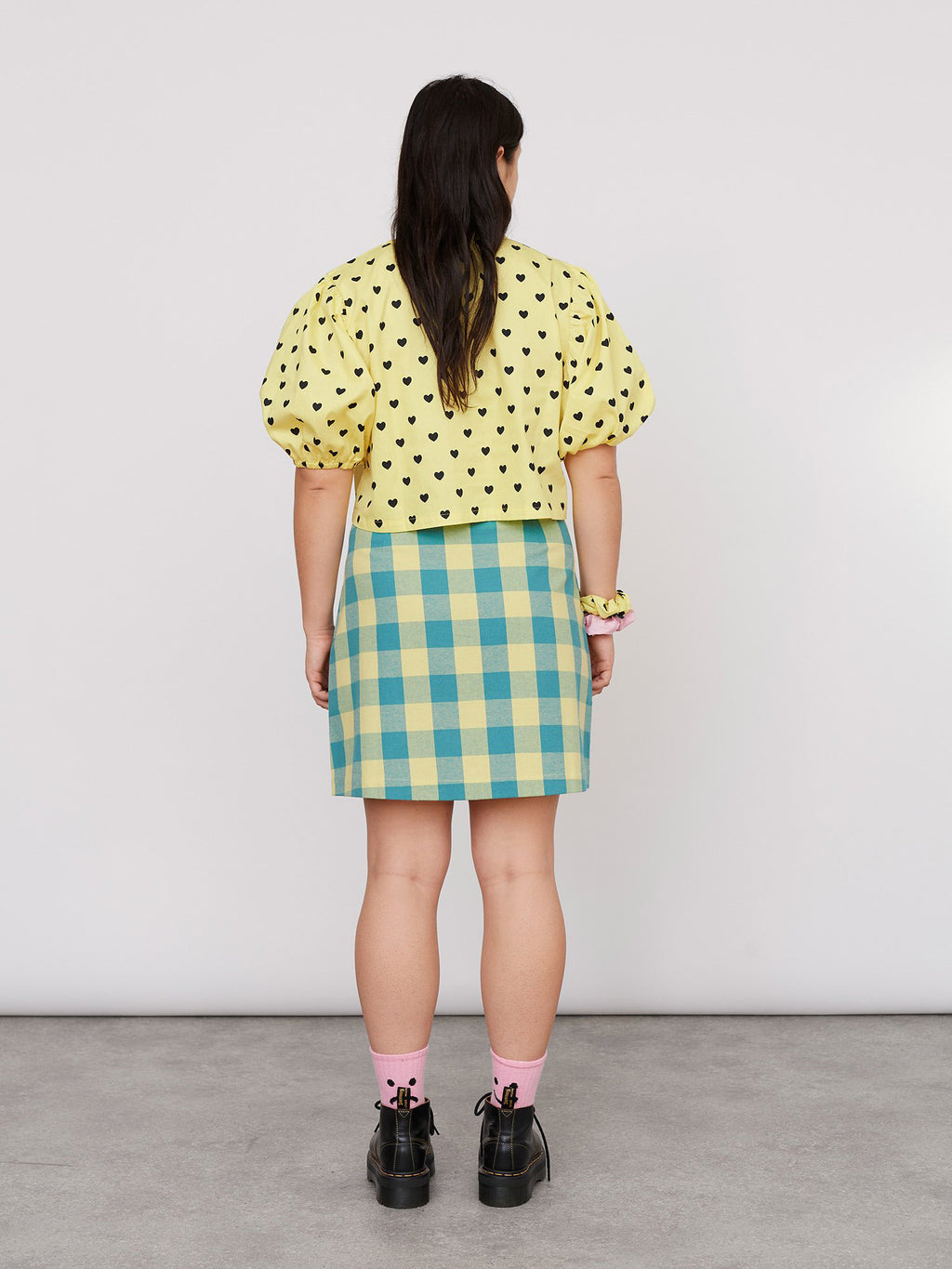 Lazy Oaf Blue and Yellow Gingham Skirt