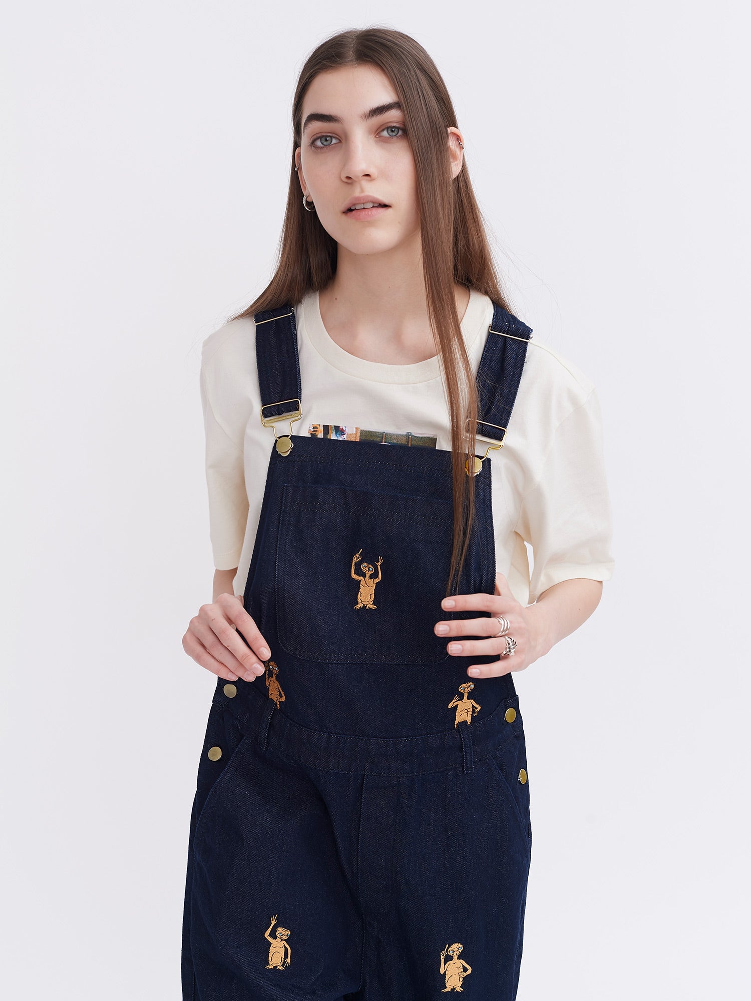 Lazy Oaf E.T. オーバーオール　刺繍 Lazy Oaf X E.T Repeat Dungarees