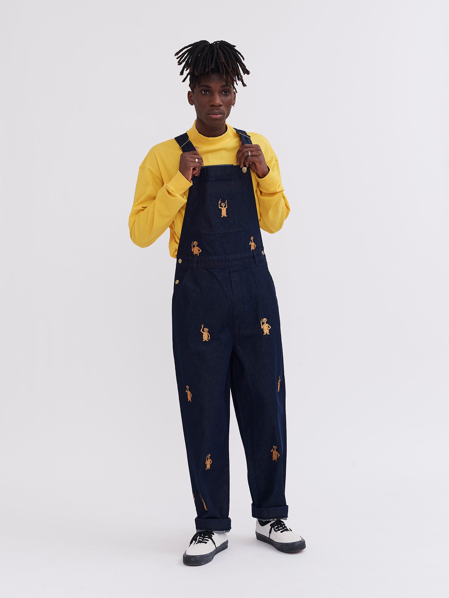 Lazy Oaf E.T. オーバーオール　刺繍 Lazy Oaf X E.T Repeat Dungarees