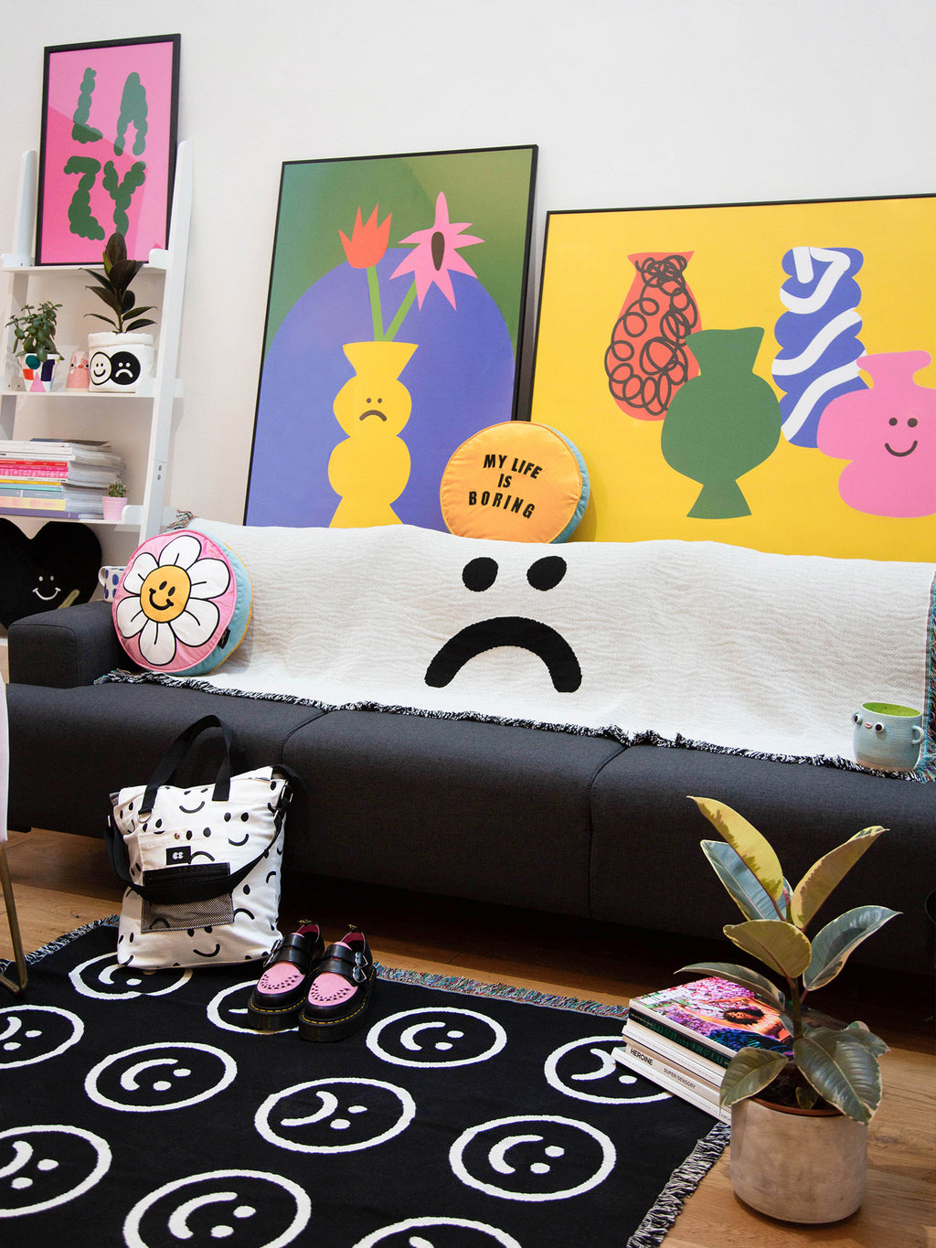 Lazy Oaf Large Two Faced Throw Blanket