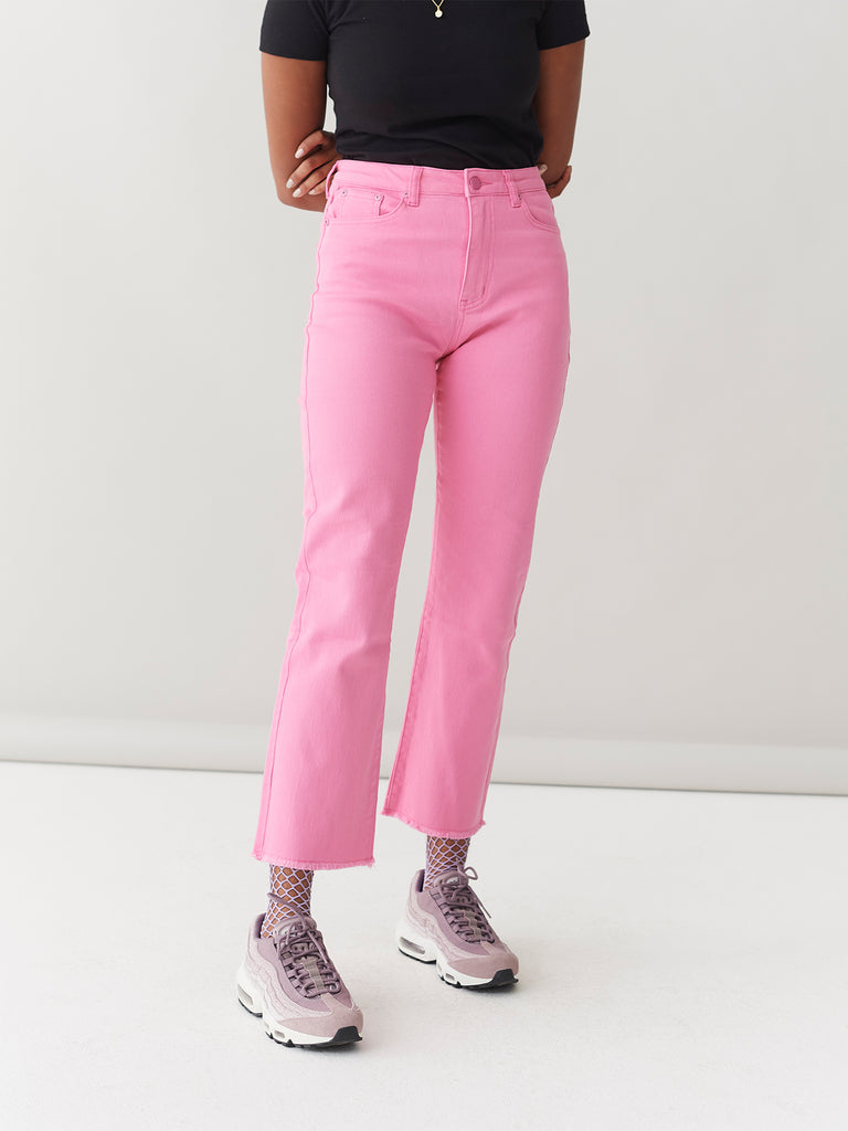 LO Straight Leg Jeans - Pink – Lazy Oaf