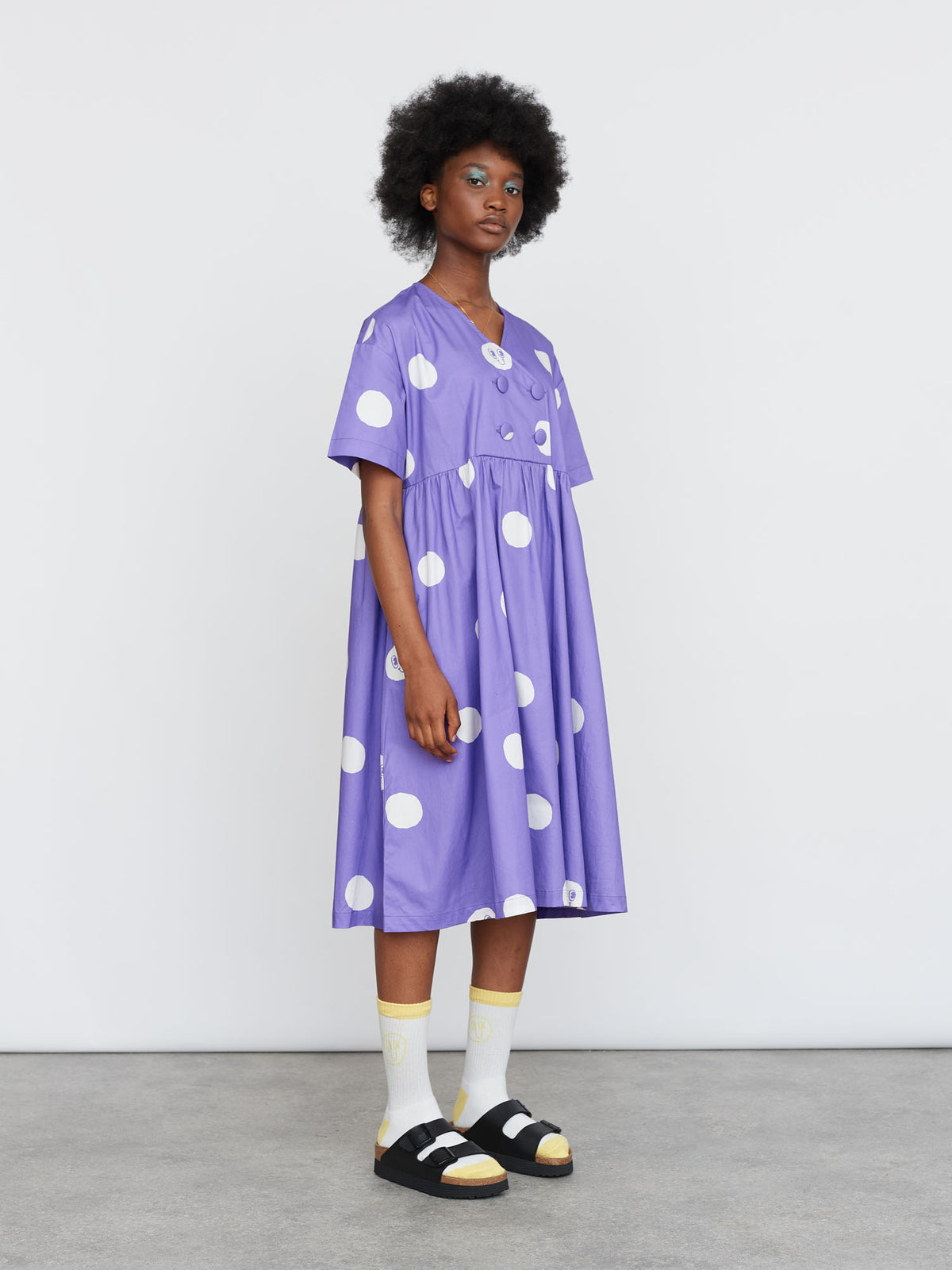 Lazy Oaf Wonky Smile Polka Dot Dress