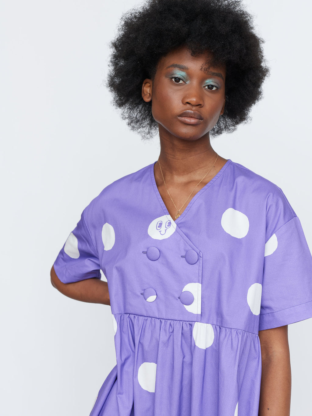 Lazy Oaf Wonky Smile Polka Dot Dress Lazy Oaf Wonky Smile Polka Dot Dress
