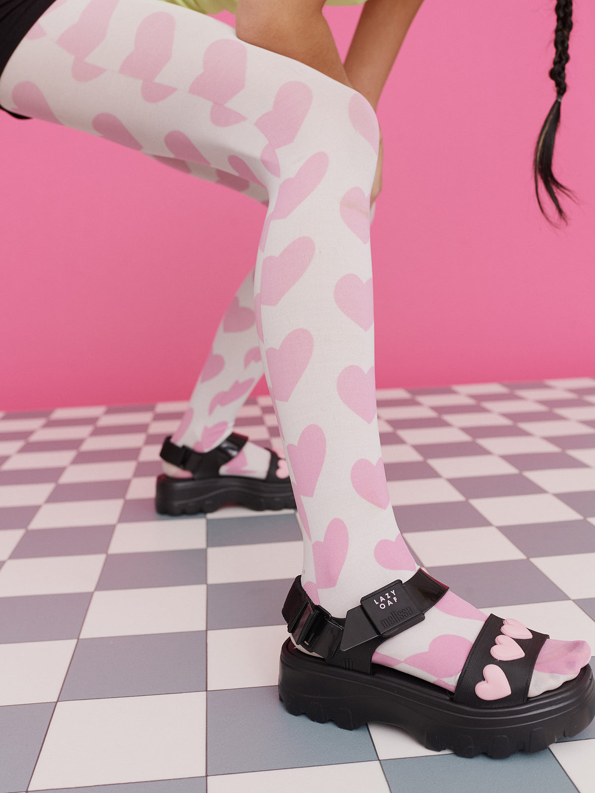 Melissa x LO Black & Pink Kick Off Sandal