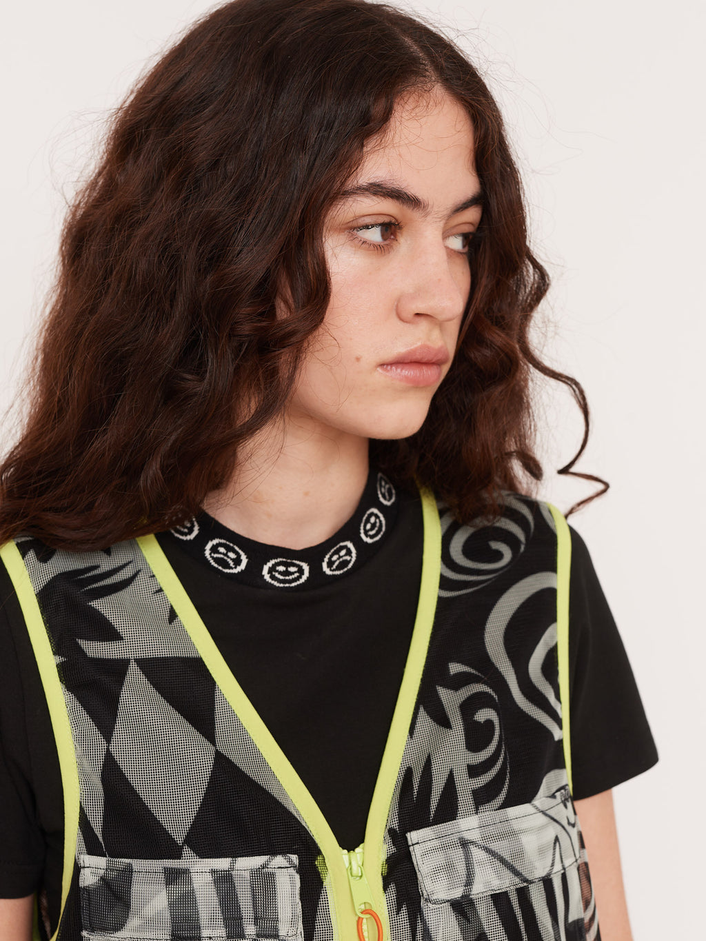 Mesh Rave Gillet Wavey Lazy Mesh Gilet – Lazy Oaf