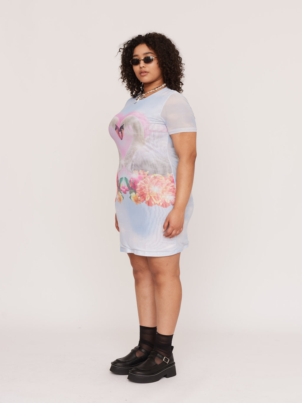 love birds mini dress Love Birds Mini Dress M / White