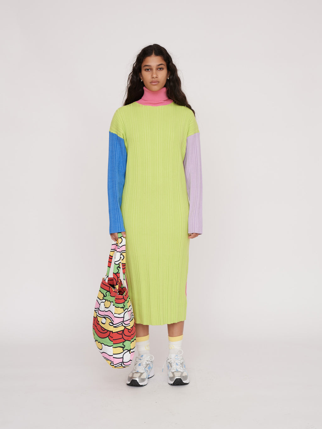 Colour Block Knit Tube Dress