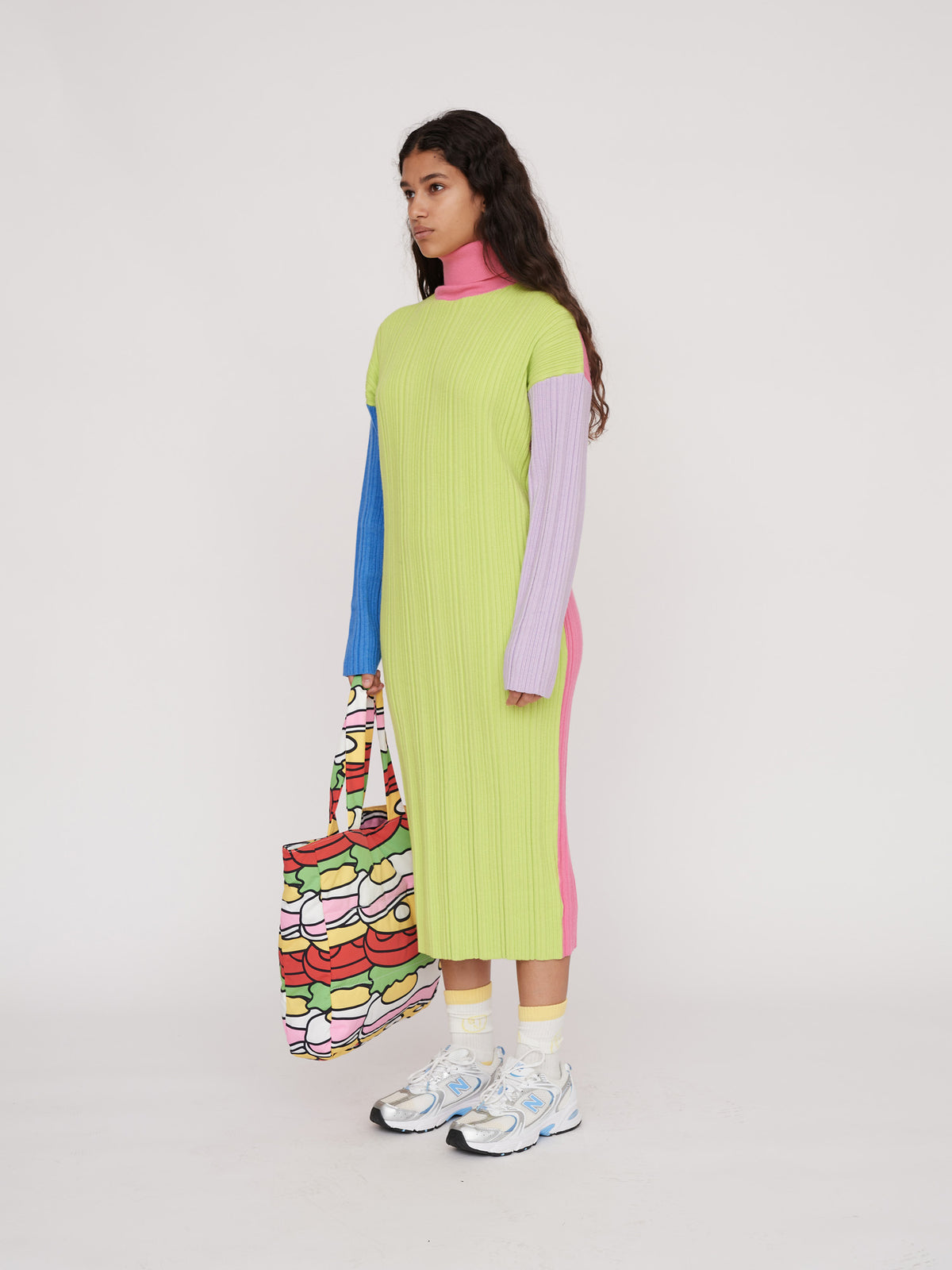 Colour Block Knit Tube Dress