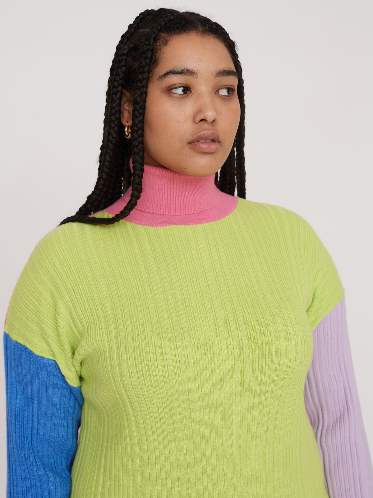 Colour Block Knit Tube Dress