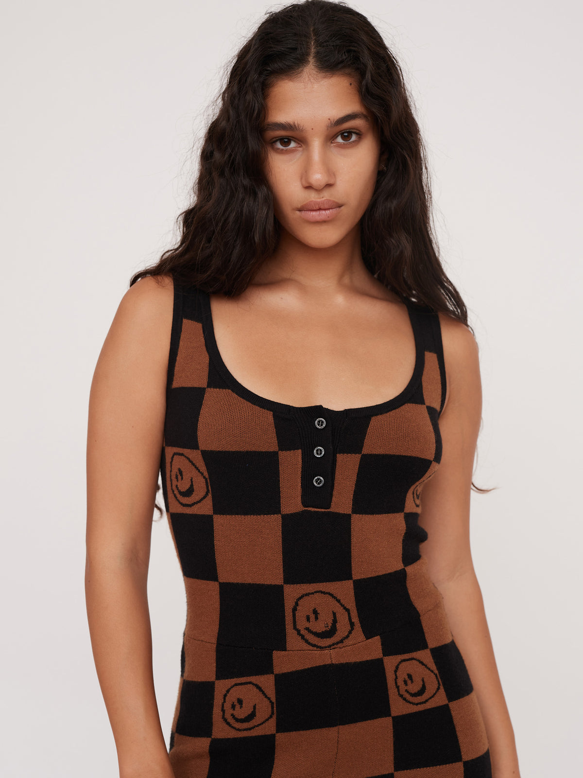 Squish Face Chequered Romper