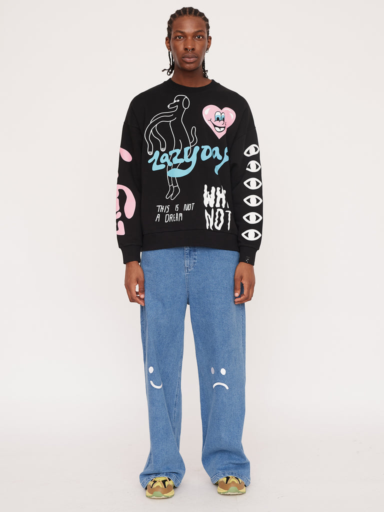 Black Why Not Sweatshirt – Lazy Oaf