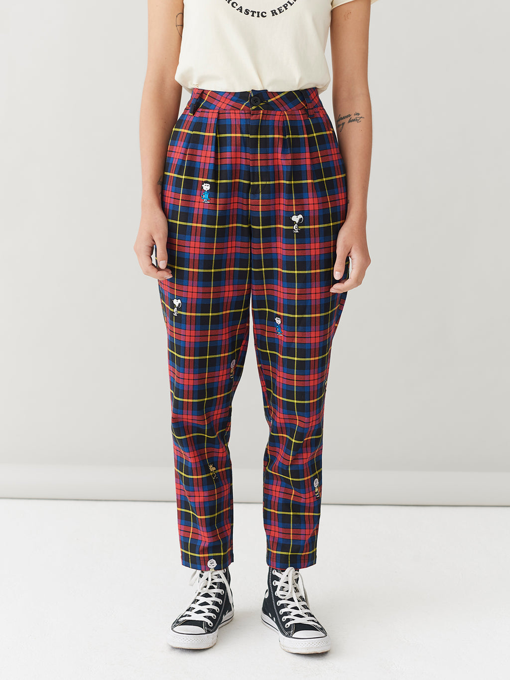 Lazy Oaf x Peanuts Character Repeat Check Pants