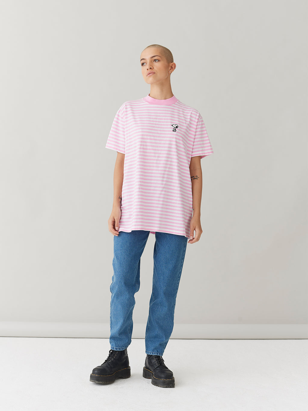 Lazy Oaf x Peanuts Stripy Snoopy T-Shirt
