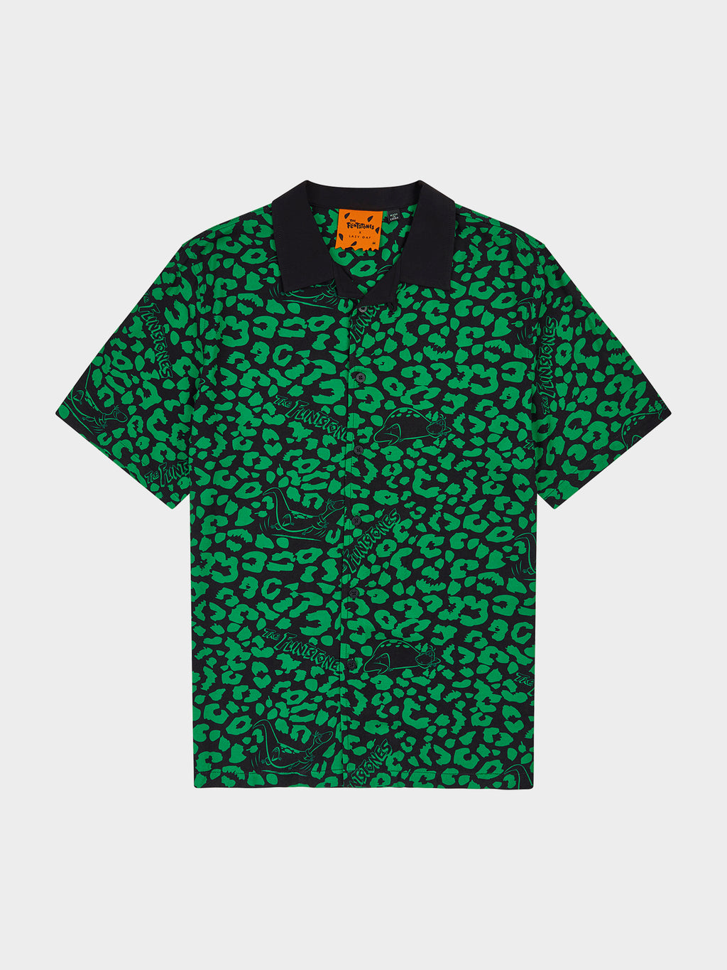 Lazy Oaf x The Flintstones Dino Leopard Bowling Shirt