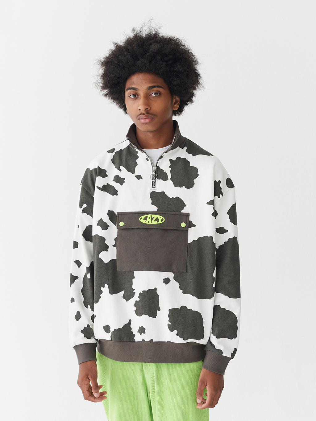 Lazy Oaf Lazy Cow Half Zip Sweatshirt