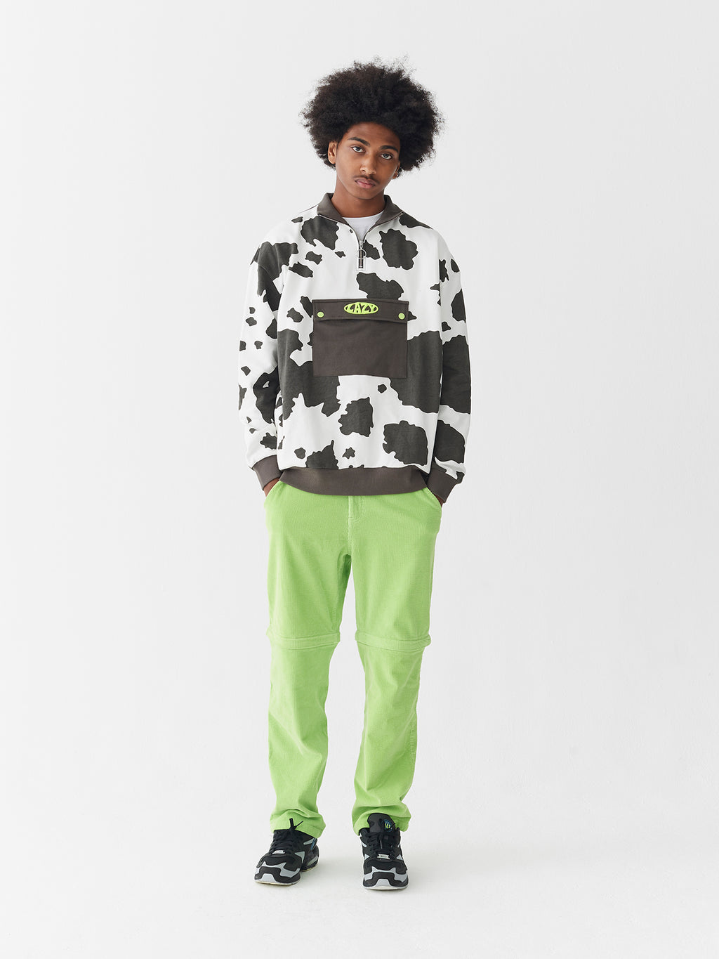 Lazy Oaf Lazy Cow Half Zip Sweatshirt