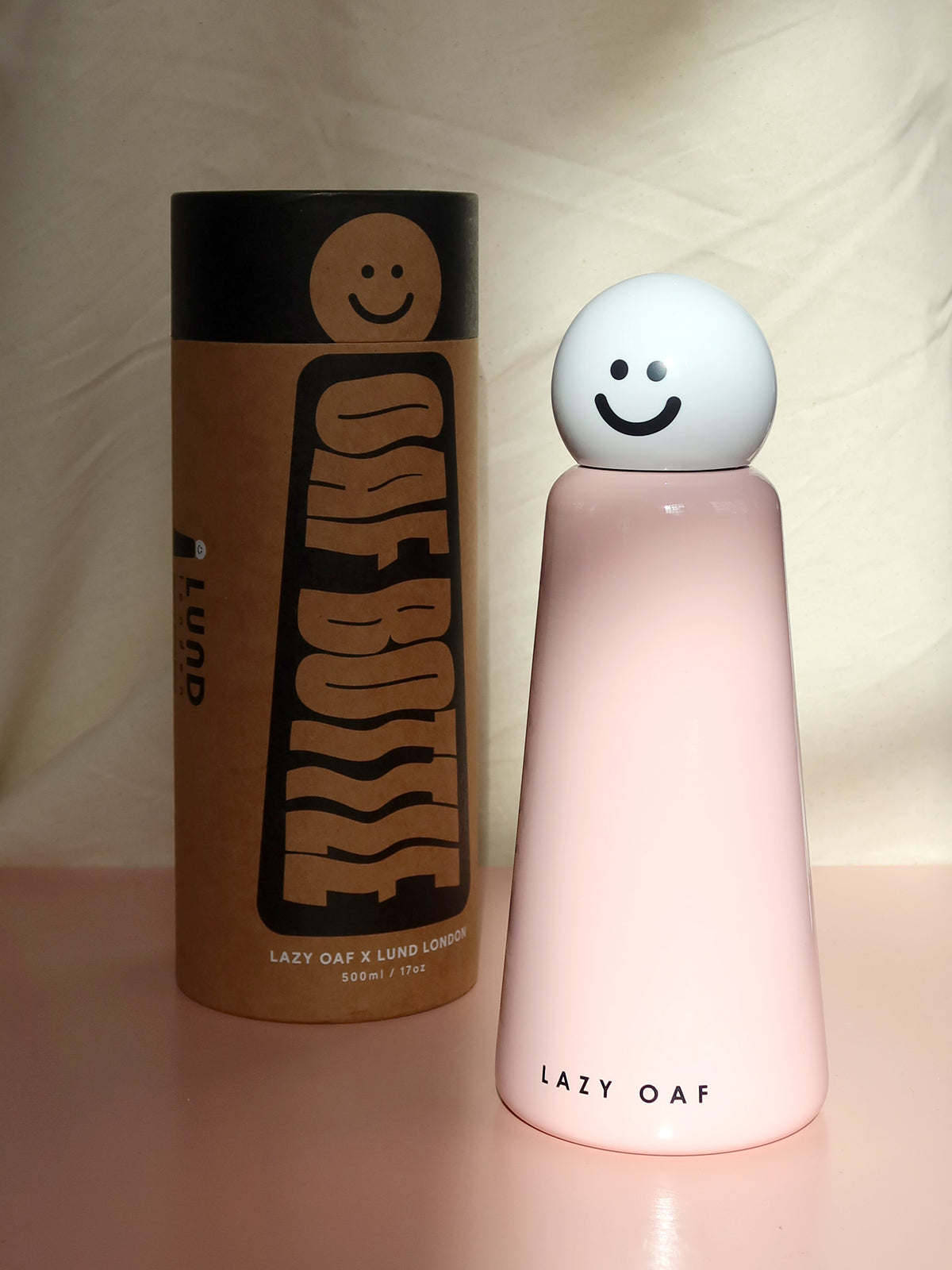 Lazy Oaf X Lund Pink Water Bottle