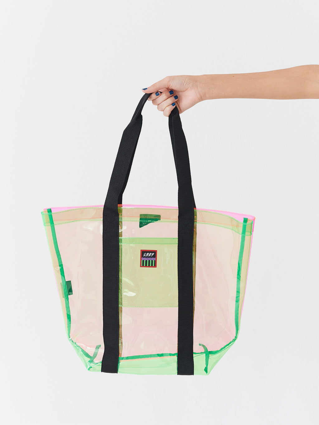 Neon Transparent Tote Bag Clear Neon Yellow Tote Bag 34cm PVC