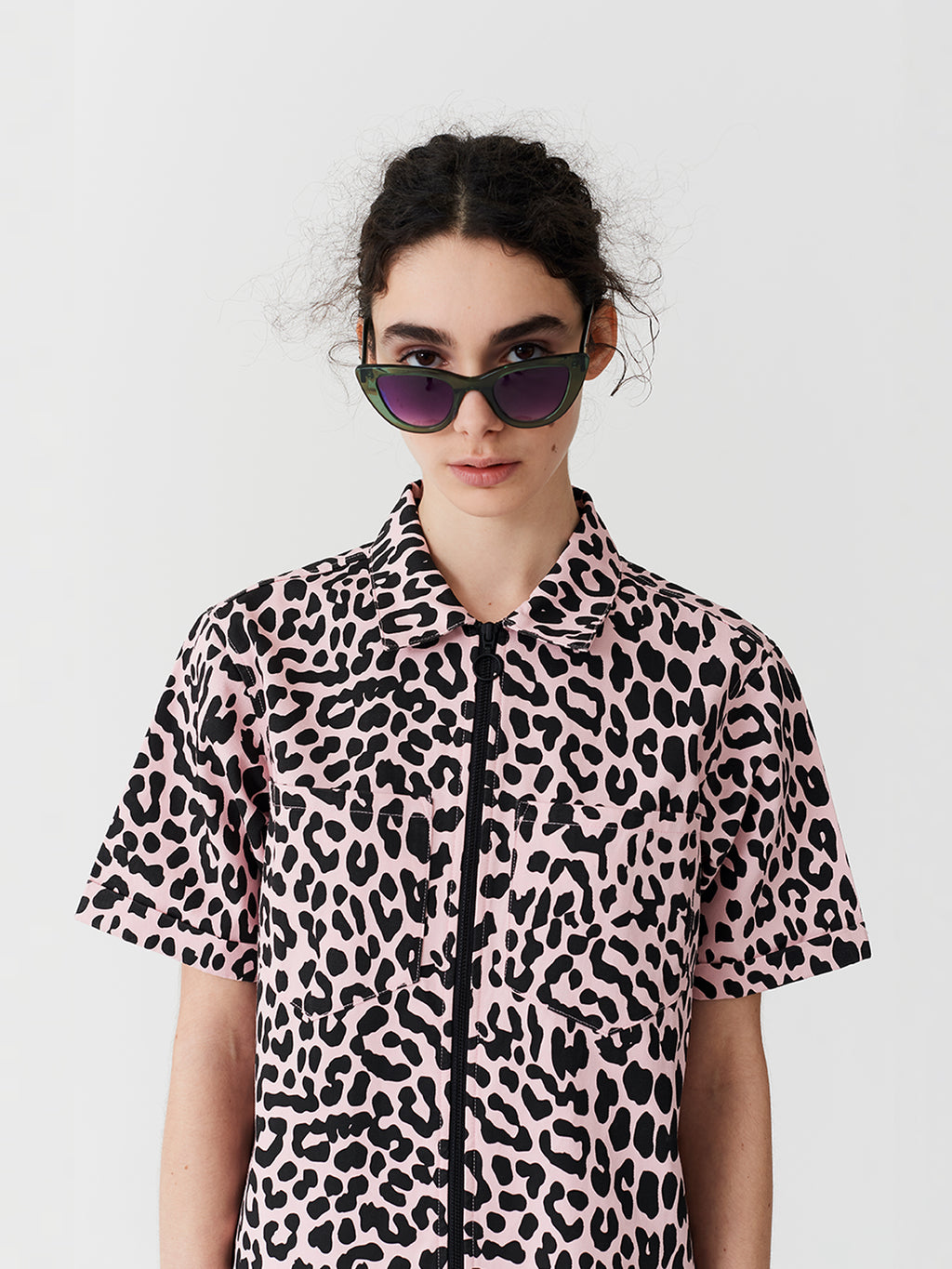 Lazy Oaf Pink Leopard Shirt Dress
