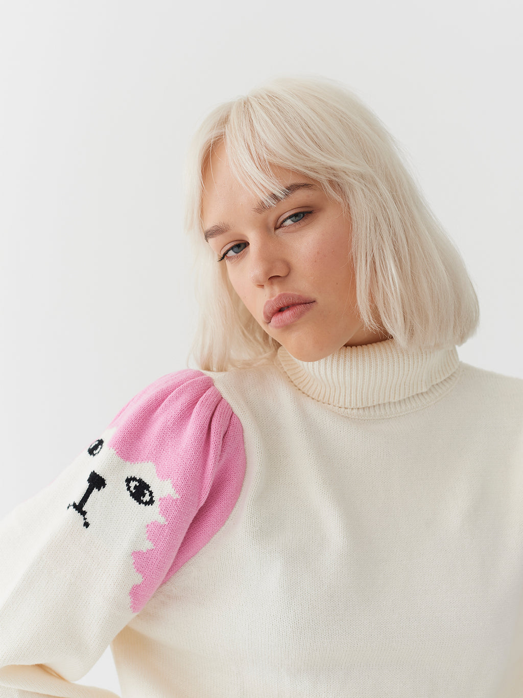 Lazy Oaf Poodle Puff Sleeve Knitted Jumper