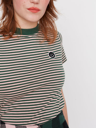 Lazy Oaf Stripes and Smiles Fitted Tee